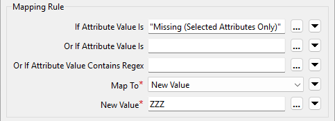 Mapping missing attribute values to a new value of ZZZ